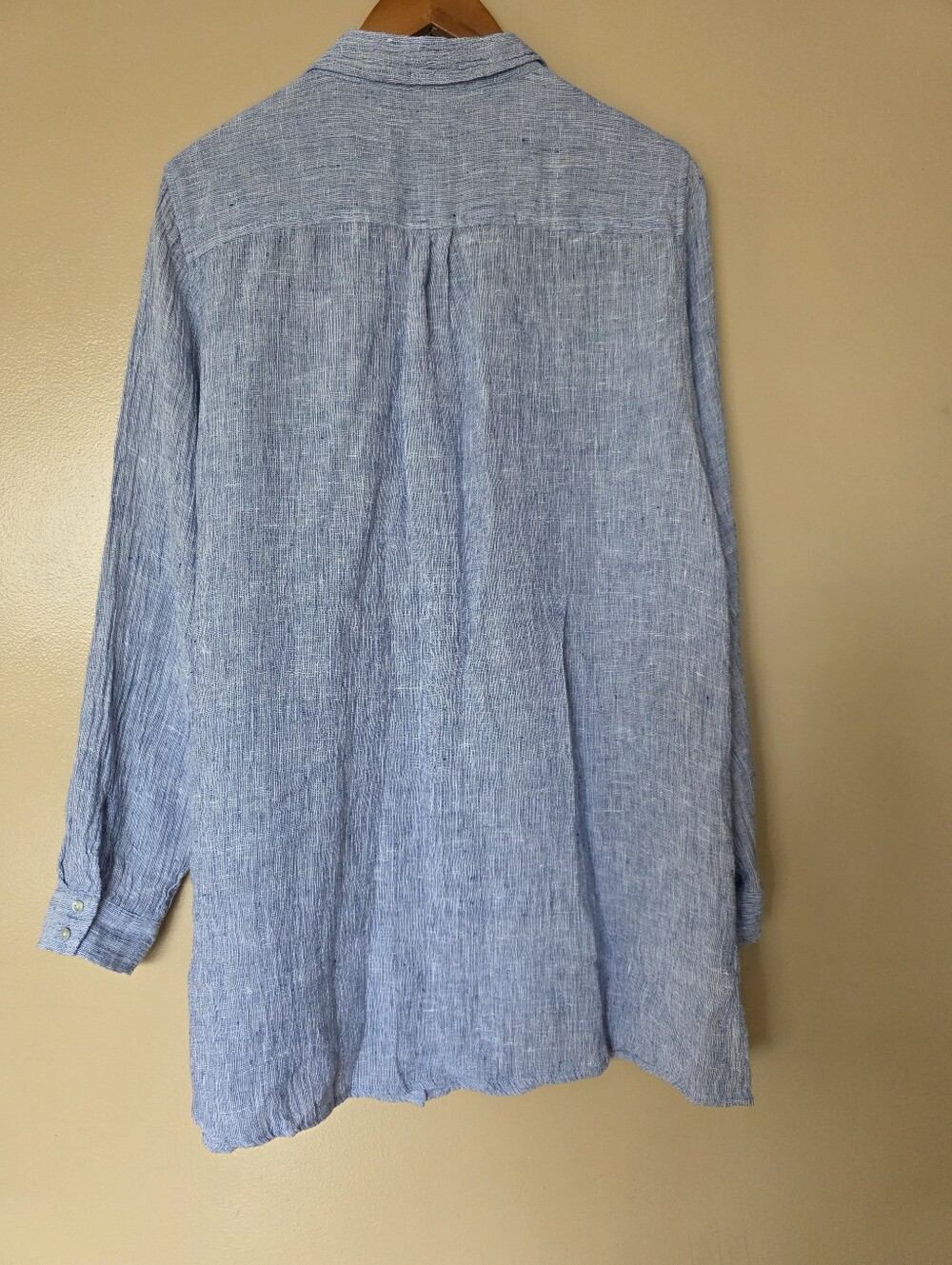 Tahari Linen Crinkle Textured Tunic Top XL Lagenlook Coastal Grandmother Resort - Picture 6 of 10